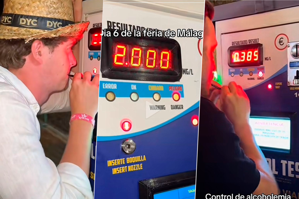 Tras salir de la Feria de Málaga, centenares de personas están jugando a lo mismo: quién da más positivo en el alcoholímetro